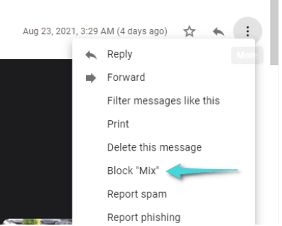 Bloquer les e-mails dans Gmail