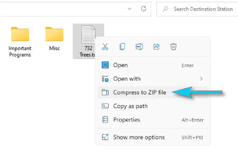 Compresser un fichier en un fichier zip