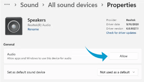 Activez le périphérique audio dans Windows 11