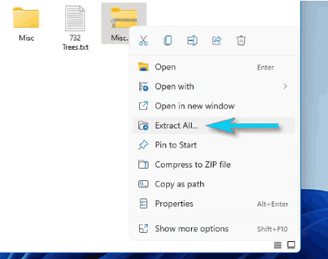 طريقة فك ضغط الملفات على Windows 11