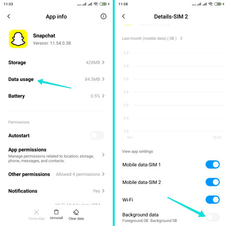 Problème de déconnexion soudaine de Snapchat حل