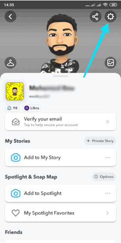 إعدادات Snapchat