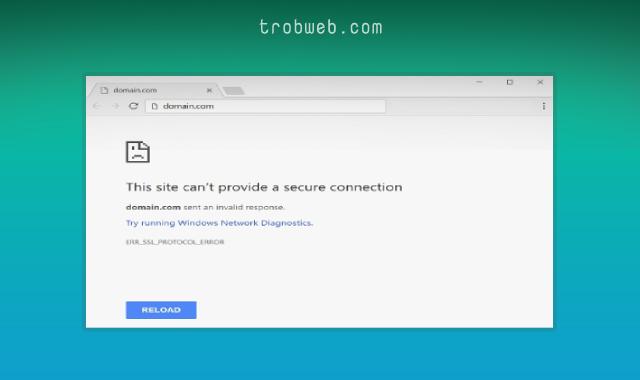 Ce site Web ne peut pas fournir une connexion sécurisée sur le navigateur