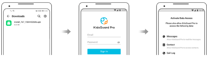 تثبيت تطبيق KidsGuard Pro على هاتف الاندرويد