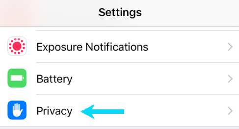 Paramètres de confidentialité sur iOS