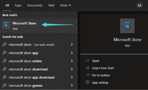 Ouvrez Microsoft Store sur Windows