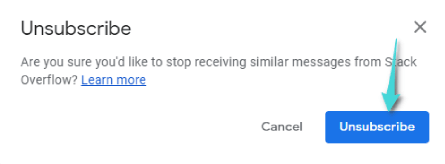 Confirmez le désabonnement avec un email spécifique sur Gmail
