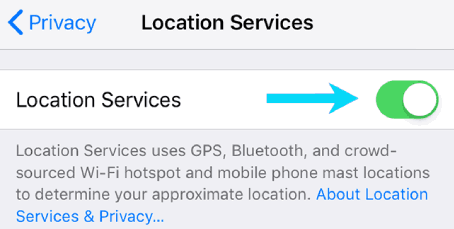 Activer les services de localisation pour une application spécifique sur iPhone