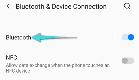 Activer le Bluetooth sur l'appareil Android