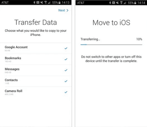 Comment transférer des données d'Android vers iPhone