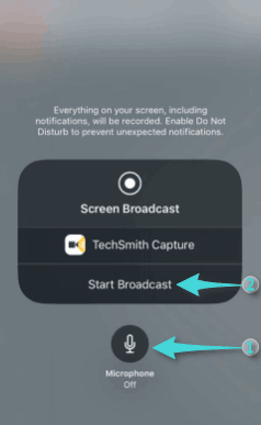 Enregistrer l'écran de l'iPhone avec audio via une application Techsmith