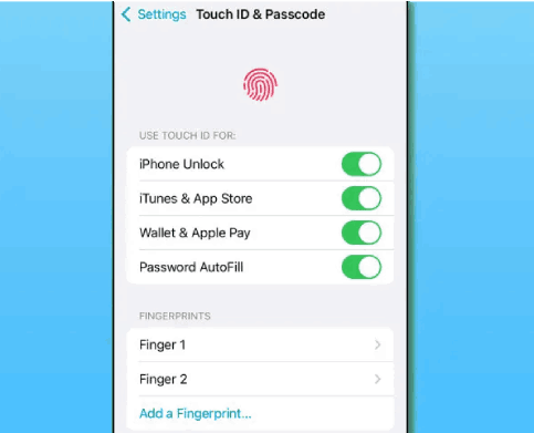 تعيين Touch ID في الايفون