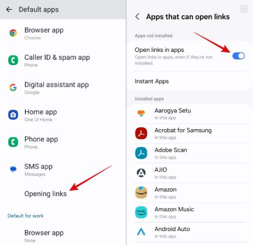 Configurer Android pour ouvrir les liens dans les applications